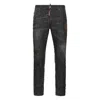 Dsquared2 Black Stretch Denim Skater Jeans In Black