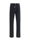Dsquared2 Cotton Straight Jeans In Black