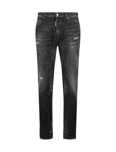 Dsquared2 Fog Wash Slim Twist Jeans In Black
