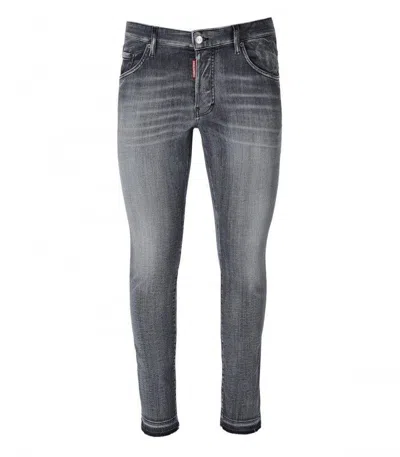 Dsquared2 Grey Faded Cotton Blend Jeans In Black