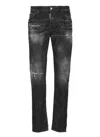 Dsquared2 Distressed Skater Denims With Stonewash Effect In Black