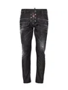 Dsquared2 Zip Detail Distressed Denim Jeans In Black