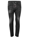 Dsquared2 Zip Detail Distressed Denim Jeans In Black