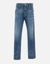 Dsquared2 Logo Patch Distressed Jeans In Blue