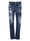 Dsquared2 Slim-fit Distressed Blue Jeans With Five-pocket Design In Blue
