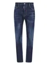 Dsquared2 Straight Leg Stretch Denim Jeans With Vintage Finish In Blue