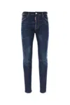 Dsquared2 Straight Leg Stretch Denim Jeans With Vintage Finish In Blue