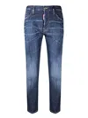 Dsquared2 Straight Leg Stretch Denim Jeans With Vintage Finish In Blue