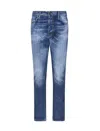 Dsquared2 Blue Dark Easy Wash Skater Jeans In Blue