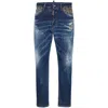 Dsquared2 Distressed Straight Jeans In Blue