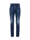 Dsquared2 Classic Straight-leg Jeans With Faded Wash And Distressed Details In Blue