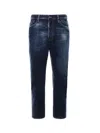 Dsquared2 Tapered Denim Distressed Detailing In Blue