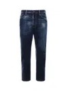 Dsquared2 Tapered Denim Distressed Detailing In Blue