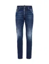 Dsquared2 Classic Straight-leg Jeans With Faded Wash And Distressed Details In Blue