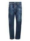 Dsquared2 Distressed Blue Denim Jeans With Tailored Fit In Blue