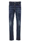 Dsquared2 Blue Jeans With Belt Loops And Logo Patch On The Rear In Denim Man In Blue