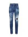 Dsquared2 Super Twinky Stretch Cotton Denim Jeans In Blue