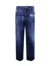 Dsquared2 Five Pocket Distressed Washed Trousers In Blue