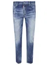 Dsquared2 Distressed Slim-fit Jeans With Unique Splatter Detailing In Blue