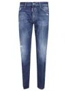 Dsquared2 Denim Trousers Faded Contrast Stitching In Blue