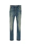 Dsquared2 Blue Jeans With Logo Patch On The Rear And Distressed Effect In Denim Man In Blue