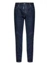 Dsquared2 Straight Leg Five-pocket Trousers With Contrast Stitching In Blue