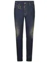 Dsquared2 Dark Indigo Slim-fit Denim Jeans With Distressed Details In Blue