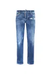 Dsquared2 Distressed Five-pocket Belt Loop Trousers In Blue
