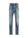 Dsquared2 Medium Blue Straight-leg Jeans With Traditional Five-pocket Design In Blue