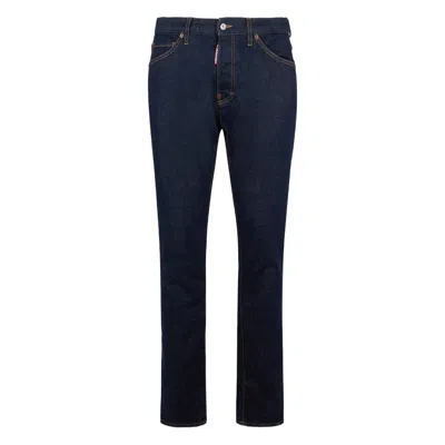 Dsquared2 Men Long Stretch Cotton Jeans In Blue