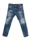 Dsquared2 Teddy Distressed Jeans In Blue
