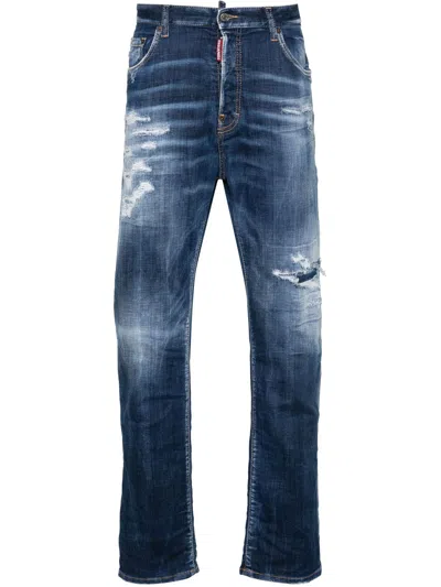 Dsquared2 642 Fit Cotton Denim Jeans In Blue