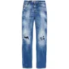 Dsquared2 Cool Guy Distressed Straight Jeans In Blue
