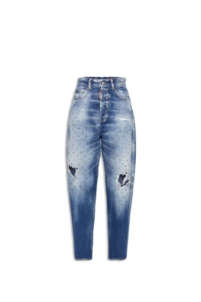 Dsquared2 Medium Everything Wash Studs 80s Jeans In Blue