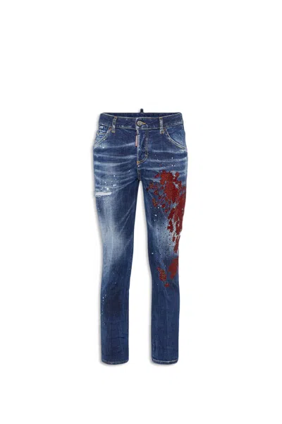 Dsquared2 Bleached-effect Skinny Jeans In Blue