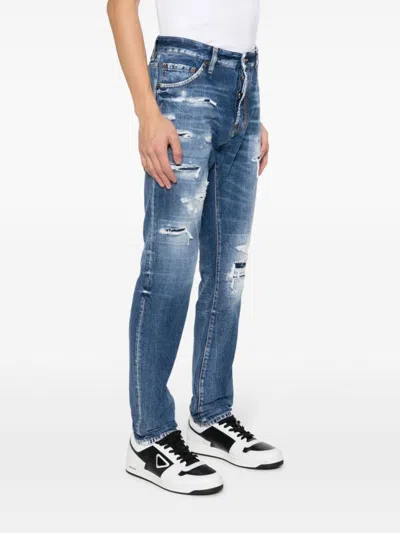 Dsquared2 Jeans Cool Guy Con Effetto Vissuto In Blue