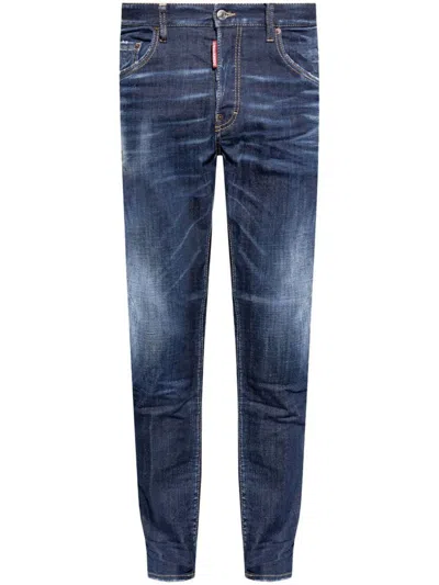 Dsquared2 Skater Distressed Skinny Jeans In Blue