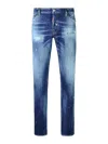Dsquared2 Dsquared Men Slim Jeans With A Lived-in Effect In Lavado Oscuro