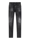 Dsquared2 Slim Fit Distressed Five-pocket Jeans In Black