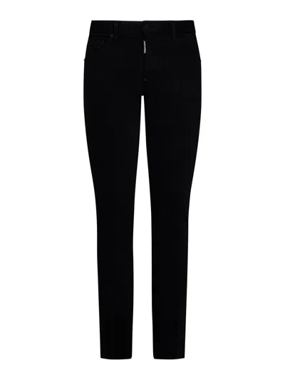 Dsquared2 Black Stretch Denim Slim-fit Jeans In Negro