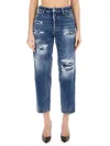 Dsquared2 Straight Leg Cotton Jeans With Distressed Styling