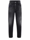 Dsquared2 Straight-leg Jeans With Faded Effect And 5 Pockets In Black