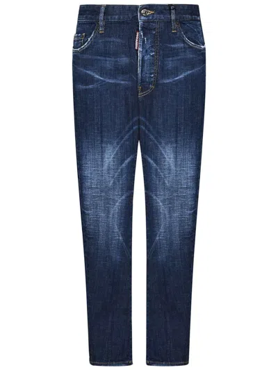 Dsquared2 Men's Washed-out Denim Jeans In Blue