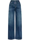 Dsquared2 Wide Leg High Waist Jeans In Blue
