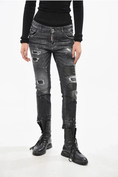 Dsquared2 Jeans Cool Girl Distressed Crop 15cm Grösse 36 In Black