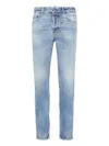 Dsquared2 Light Blue Denim Jeans With Whiskering Effect And Classic Five-pocket Design In Blue