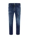 Dsquared2 Straight Slim Cut Stretch-cotton Trousers In Denim