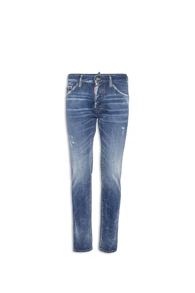 Dsquared2 Mens Navy Blue Cool Guy Slim-leg Regular-fit Stretch-denim Jeans