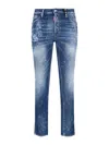 Dsquared2 Straight Leg Trousers Distressed Styling In Blue