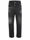 Dsquared2 Splatter-detailed Cropped Jeans In Denim Nero